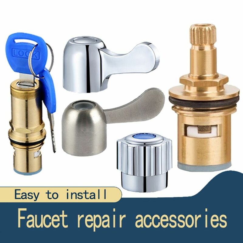 1Pcs Quick Opening Faucet Repair Accessories Copper Easy Installation Faucet Valve Core Bathroom Fittings Switch Handle