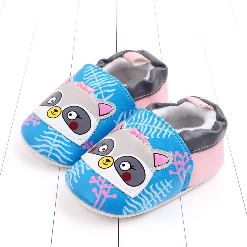 Baby Shoes Newborn Boys Girls Cartoon First Walkers Kids Toddlers PU Leather Soft Soles Baby Shoes 0-18 Months