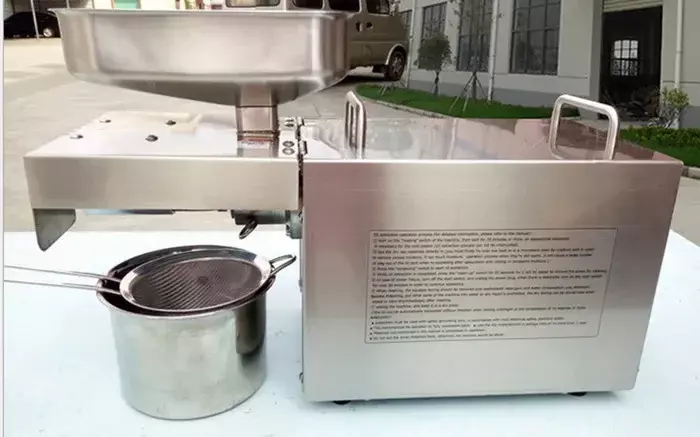 Aço inoxidável amendoim óleo imprensa máquina, tamanho pequeno, uso doméstico