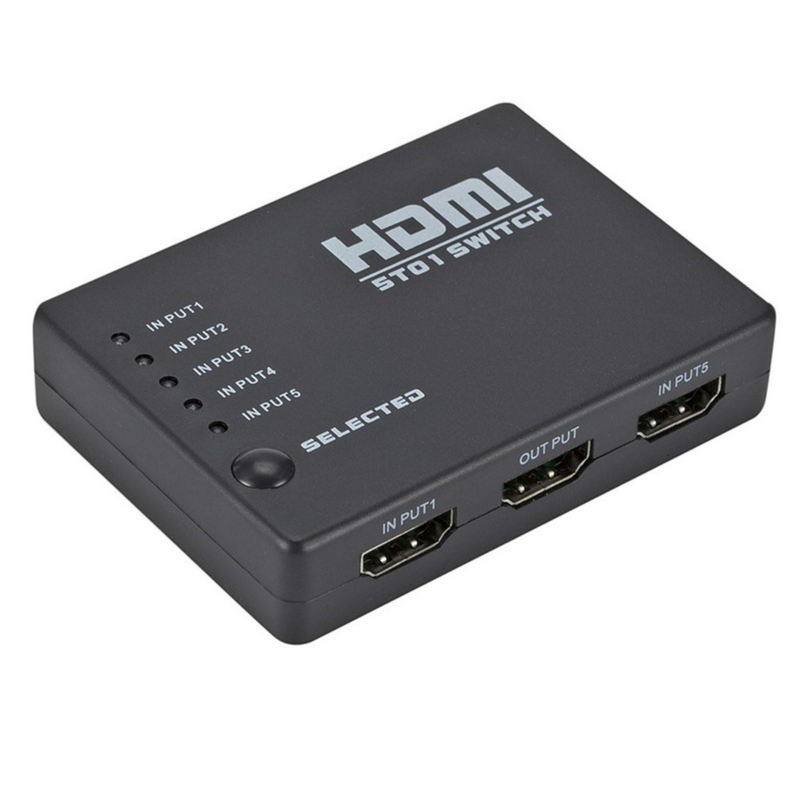 Grwibeou 5สวิทช์ Port HDMI HD 1080P ตัวเลือกฮับ Splitter พร้อม IR Remote Controller สำหรับ HDTV DVD กล่อง HDMI switcher 5 In 1 Out