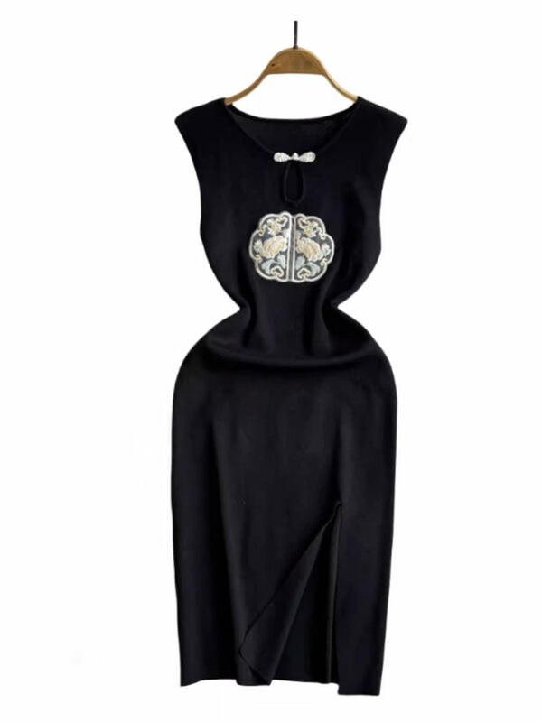 Женское платье с вышивкой, облегающее платье в китайском стиле, подчеркивающее фигуру, K968, весна-лето 2024