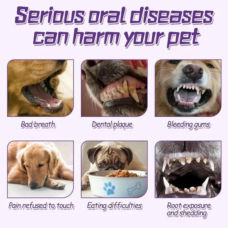 Sikat gigi hewan peliharaan, sikat gigi silikon lembut perawatan mulut anak anjing Kit sikat gigi pembersih gigi anjing kucing pembersih lidah