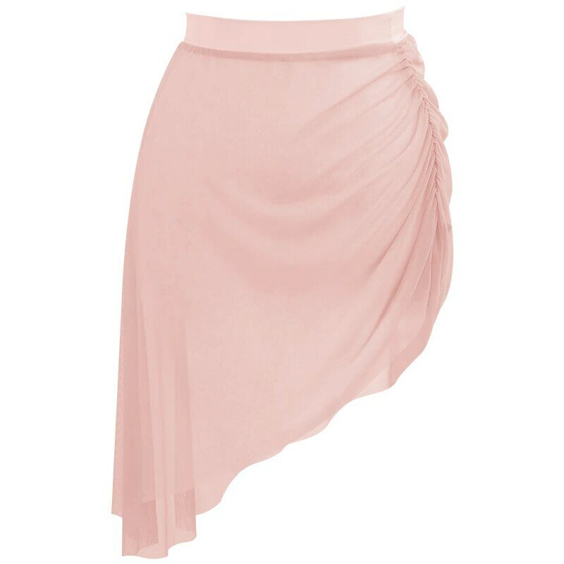Женская балетная юбка, нестандартная Мягкая сетчатая юбка с боковым слоем для танцев, полупрозрачная Короткая юбка для танцев