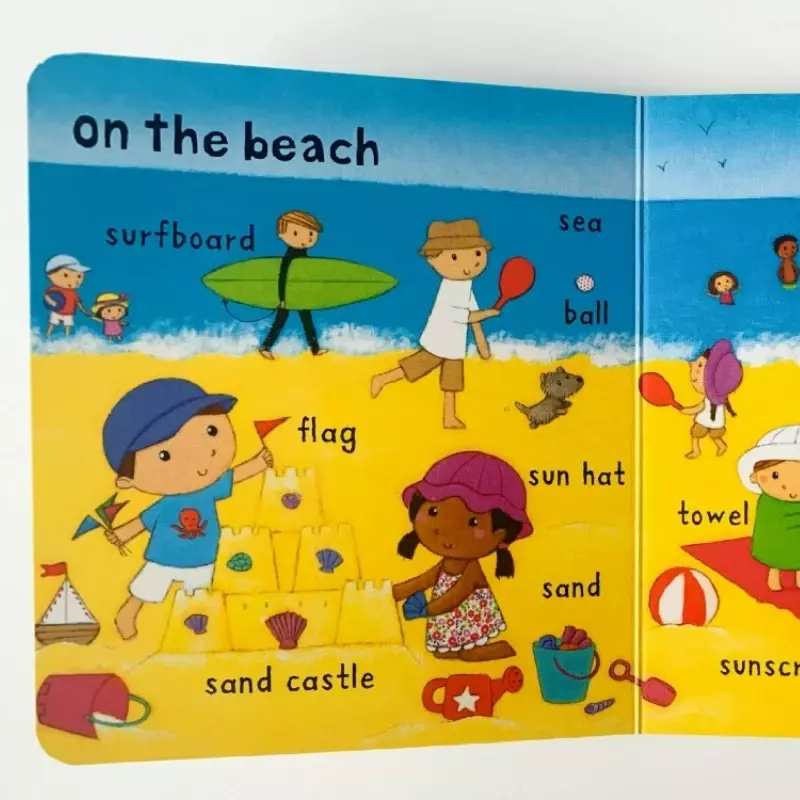 10 sztuk/zestaw książek w języku angielskim, pierwsze słowa w twardej oprawie, książka planszowa edukacyjny podręcznik do zdjęć z zabawkami dla dzieci
