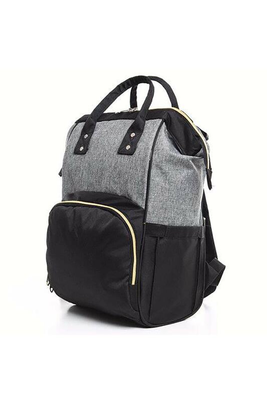 Baby Bag, Baby Mother Backpack Black Gray Gold