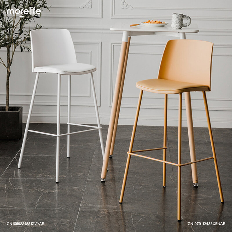 Nowa nordycka krzesła barowe nowoczesna prosta, żelazna taborety do domu, designerska, kreatywna kawiarnia, biurko, oparcie, wysoki stołek