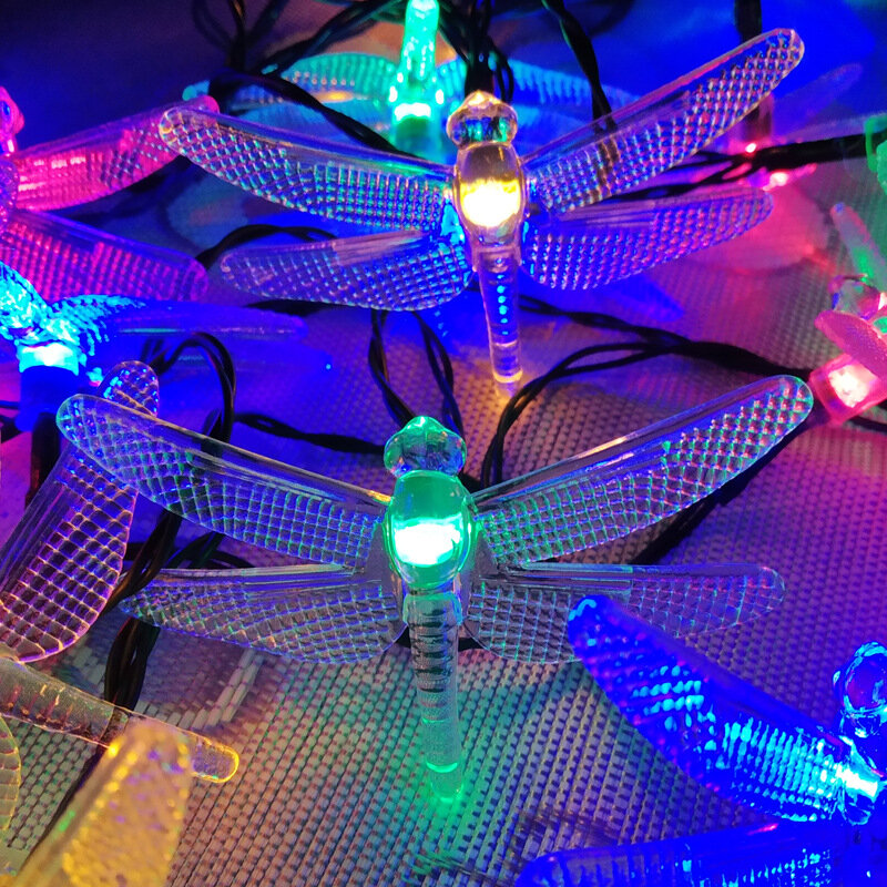Solar Libelle Lichter Schnur 100 LED 8 Modi Solar Lichterketten für Weihnachten Party Garten Weihnachts dekorationen Outdoor Solar Lampe