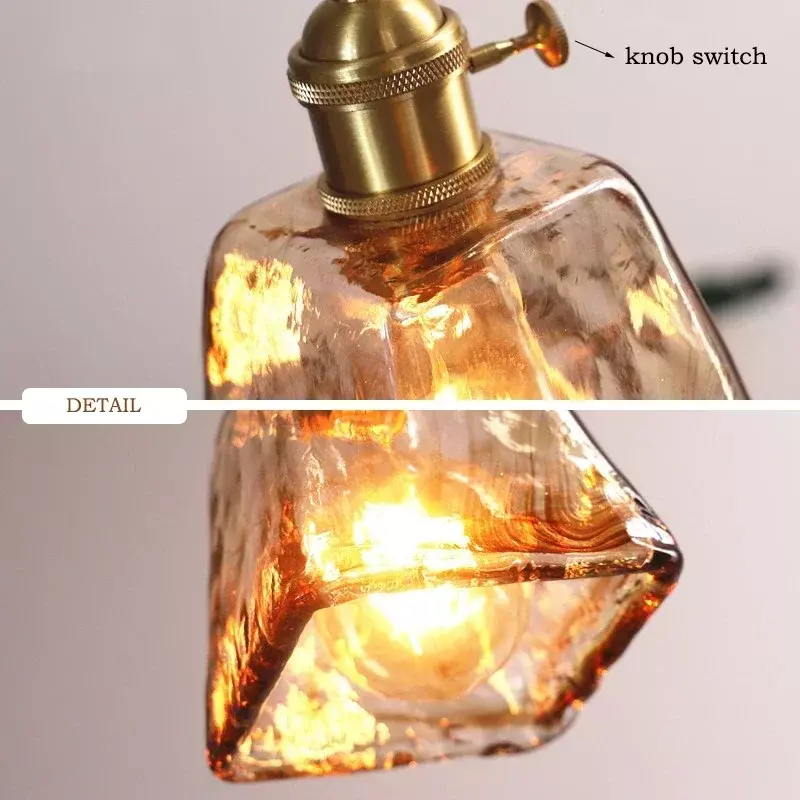 Lampes suspendues en verre nordique vintage, lampe de chevet, lustre suspendu, salle à manger, cuisine, chambre à coucher