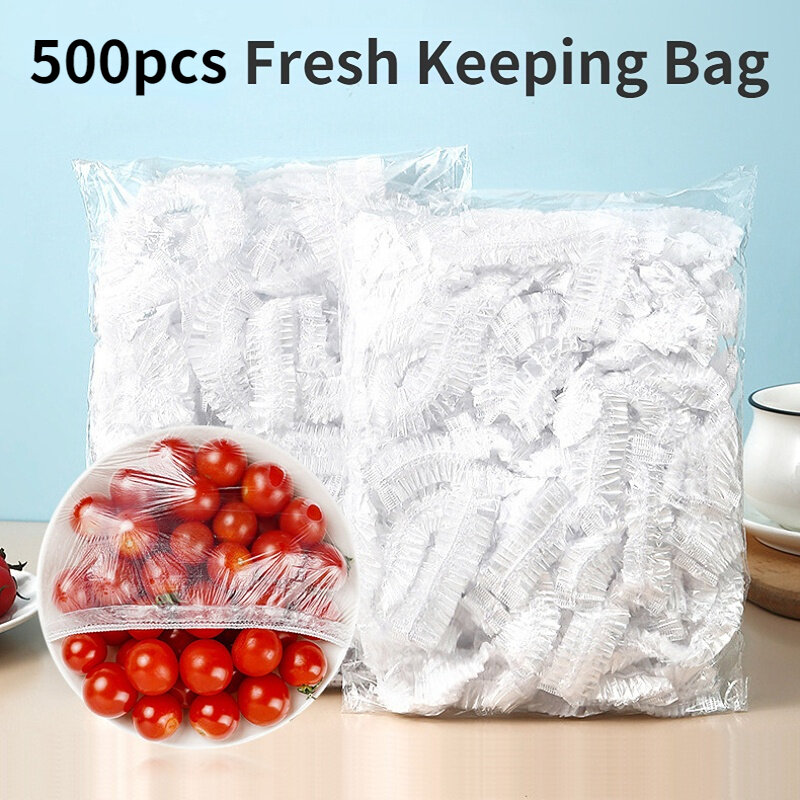 Disposable Food Cover Plastic Wrap Elastic Food Lids for Fruit Vegetable Storage Kitchen Preservation Bag Food Protective Film
