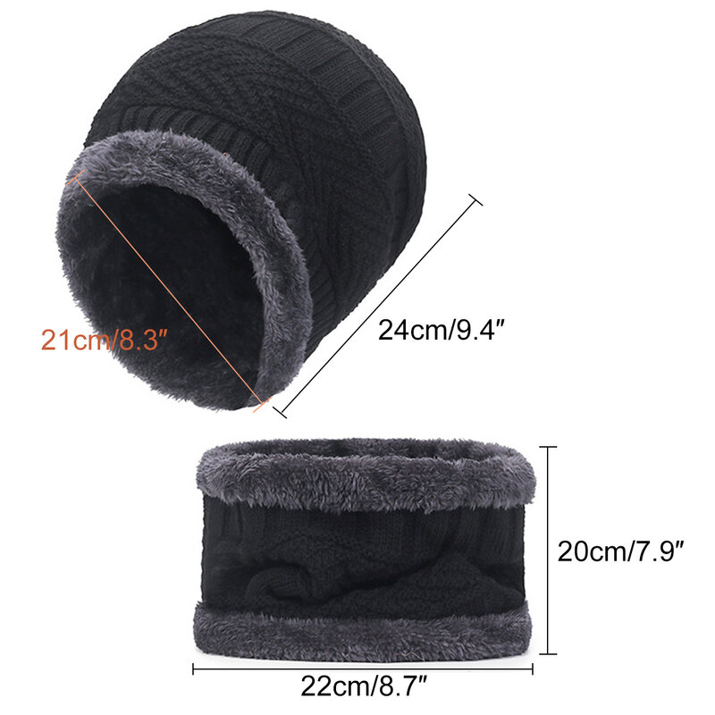 2023 New Winter Hats Knit Cap Men Women Velvet Hat Coral Fleece Scarf Outdoor Riding Hat Warm Thickening Plus Neck Protect Cap