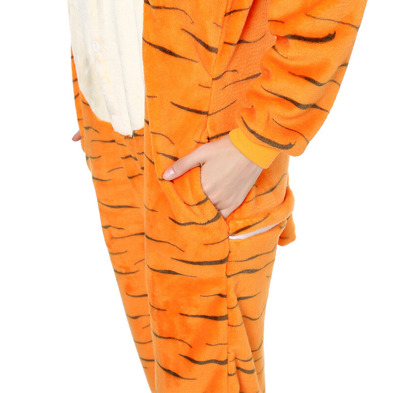 Взрослая мультяшная Пижама с животными, фланелевая теплая Домашняя одежда, костюмы для косплея, одежда для сна, женский комбинезон на молнии для пар