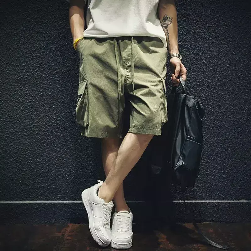 Mens Cargo Shorts Combat with Draw String Bermuda Short Pants for Men Solid Free Shipping New in Y2k Front Pocket Luxury Vintage