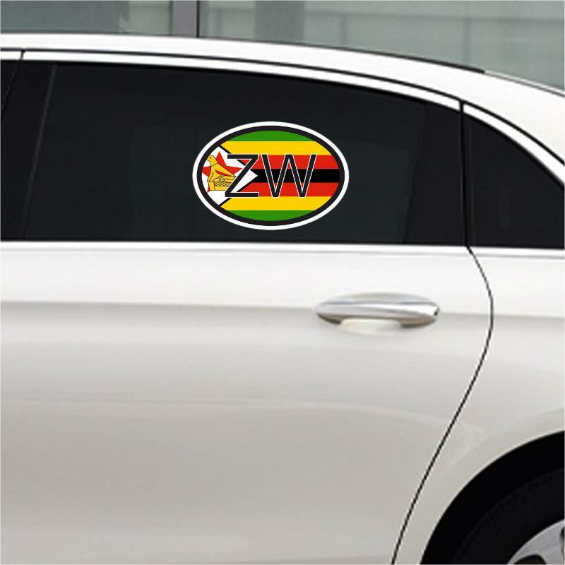 Auto Styling Zimbabwe Zw Vlag Land Code Window Stikcer Sticker Laptop Trolley Case Motorfiets Helm Muur Waterdicht Exterieur