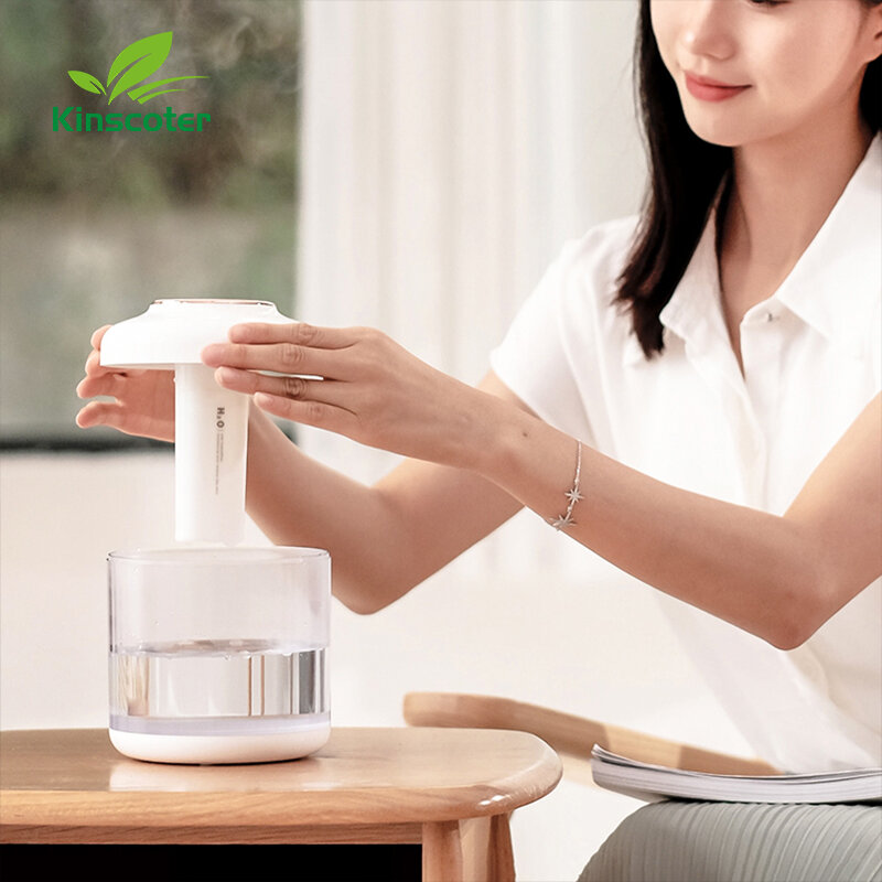 Kinscoter Home 1.5L Air Humidifier Portable Rechargeable Large Capacity Humidifiers Aroma Diffuser With Warm Color Night Light
