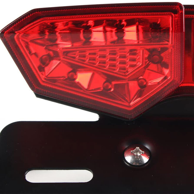 Universal Motorcycle LED Brake Tail Light Smoke Lens with Red & Amber Light License Plate