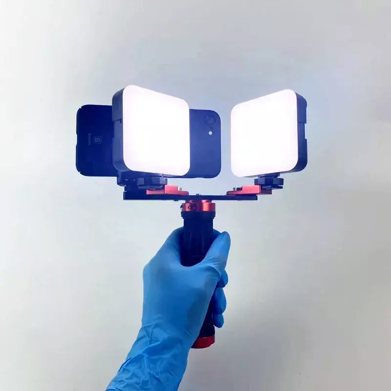 Hete Verkoop Nieuwe Orale Vulling Licht Met Mobiele Telefoon Met 2 Led/Camera Fotografie Flitslicht Houder Voor Tandarts