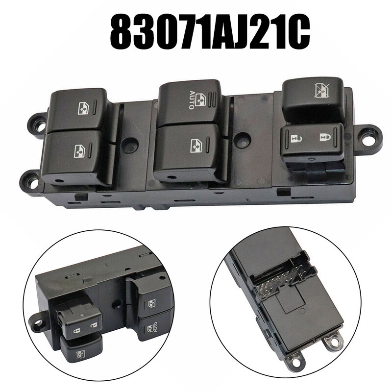 ABS interruptor de controle frontal esquerdo para Legacy, Outback, OEM número 83071AJ21C, acessórios de substituição do carro, preto, 1pc