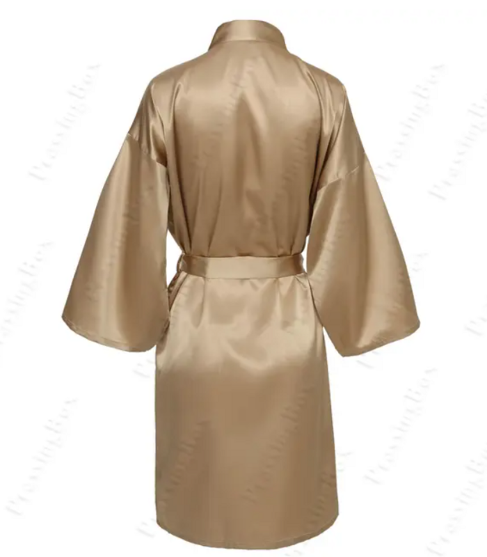 Однотонный атласный ночной халат, элегантный домашний халат с коротким рукавом и V-образным вырезом и поясом, женская одежда для сна