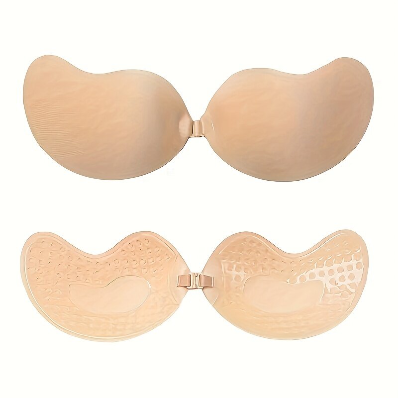 Seamless Invisible Silicone Bra - Natural Feel Push Up Adhesive - Secure Fit Buckle Design - Perfect for All Occasions