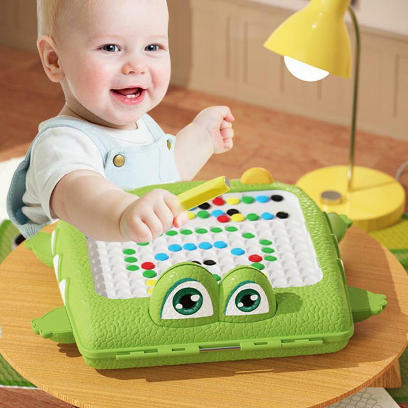 Magnetic Writing Board Kid's Drawing Crocodile Doodle Board Pen Holding Training Montessori Toy For Home School Travel And