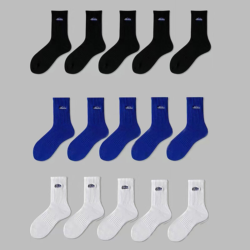 Однотонные Спортивные Чулки унисекс, дышащие удобные ЯПОНСКИЕ ВИНТАЖНЫЕ носки с вышивкой, универсальные