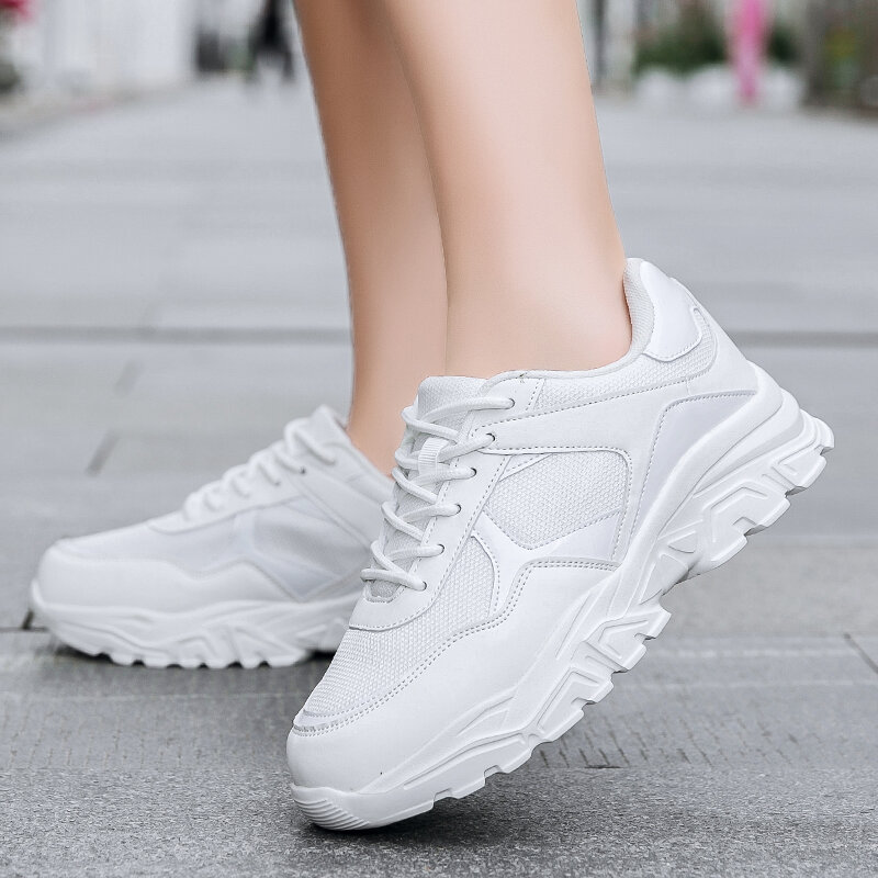 Women's Chunky Sneakers 2024 Summer New Lace Up Platform Casual Dad Shoes for Women Outdoor Sporty Durable Ladies Walking Shoes