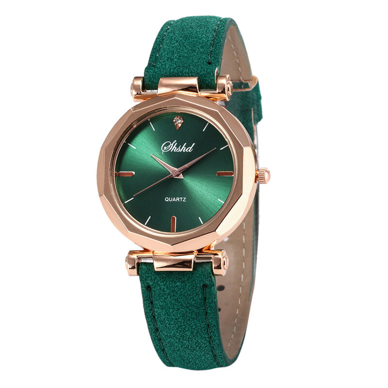 Reloj informal de cuero para Mujer, pulsera de cristal de cuarzo analógico de lujo, a la moda, 2023