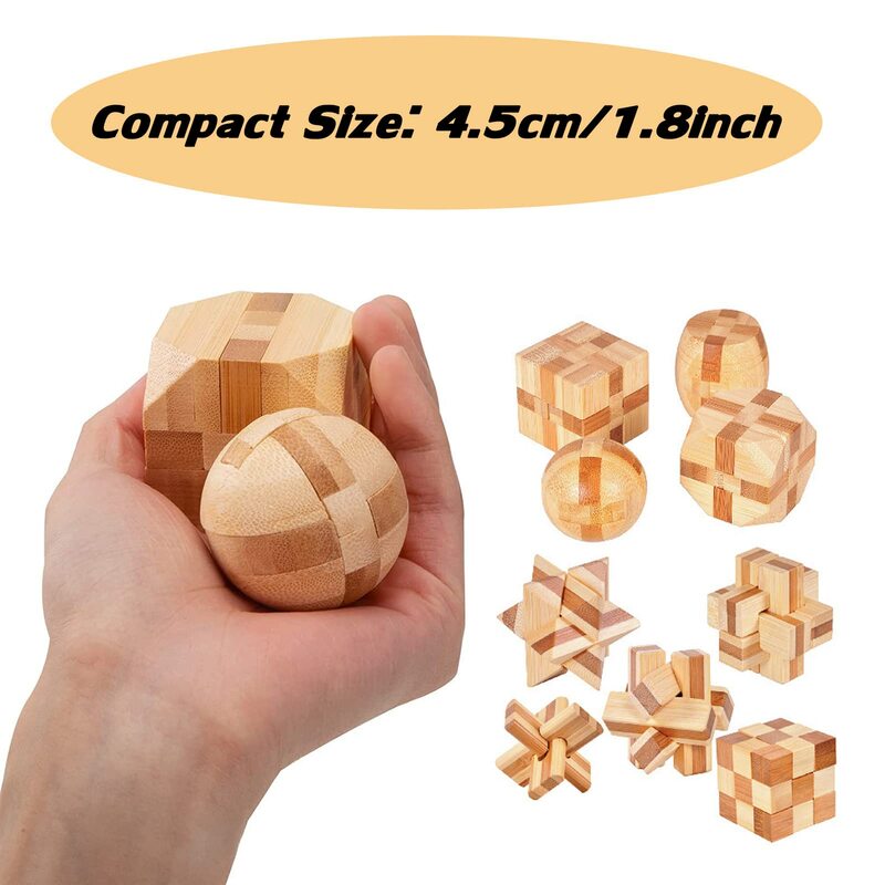 Mainan Puzzle kayu permainan asah otak teka-teki 3D untuk remaja dan dewasa Puzzle logika kayu kubus ajaib mainan asah otak
