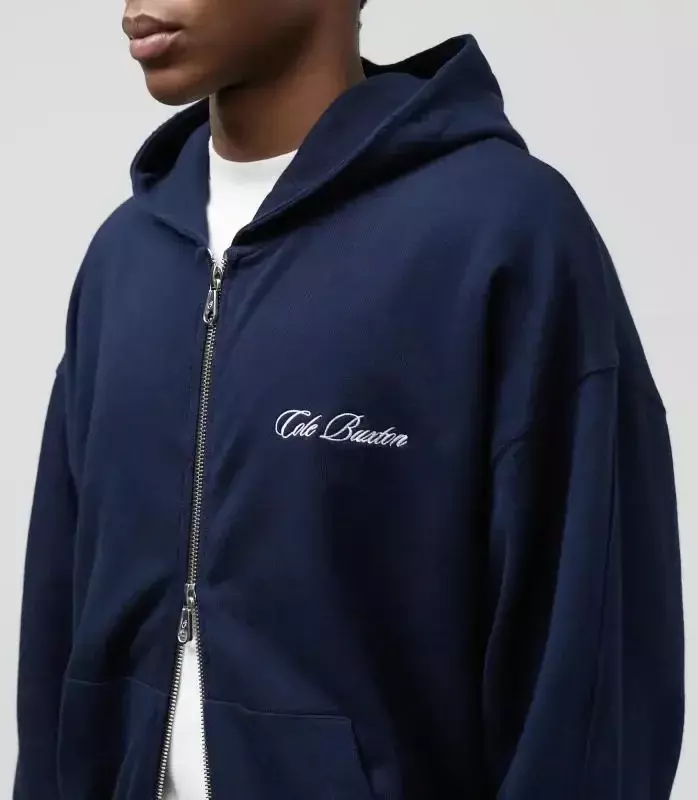 Новая модная толстовка с вышитым логотипом Коула Бакстон для мужчин и женщин двунаправленный пуловер на молнии Повседневный свитер с капюшоном из плотной ткани