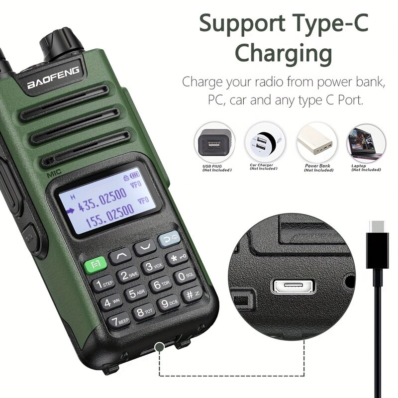 BaoFeng-walkie-talkie M-13 Pro, banda de aire, frecuencia de copia inalámbrica, Cargador USB tipo C, transceptor de largo alcance, actualización de Radio Ham