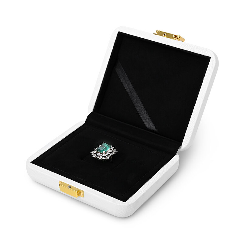 صندوق منظم مجوهرات أبيض Oirlv ، مجموعة مجوهرات جلدية ، خاتم ، قلادة ، صندوق تخزين القرط