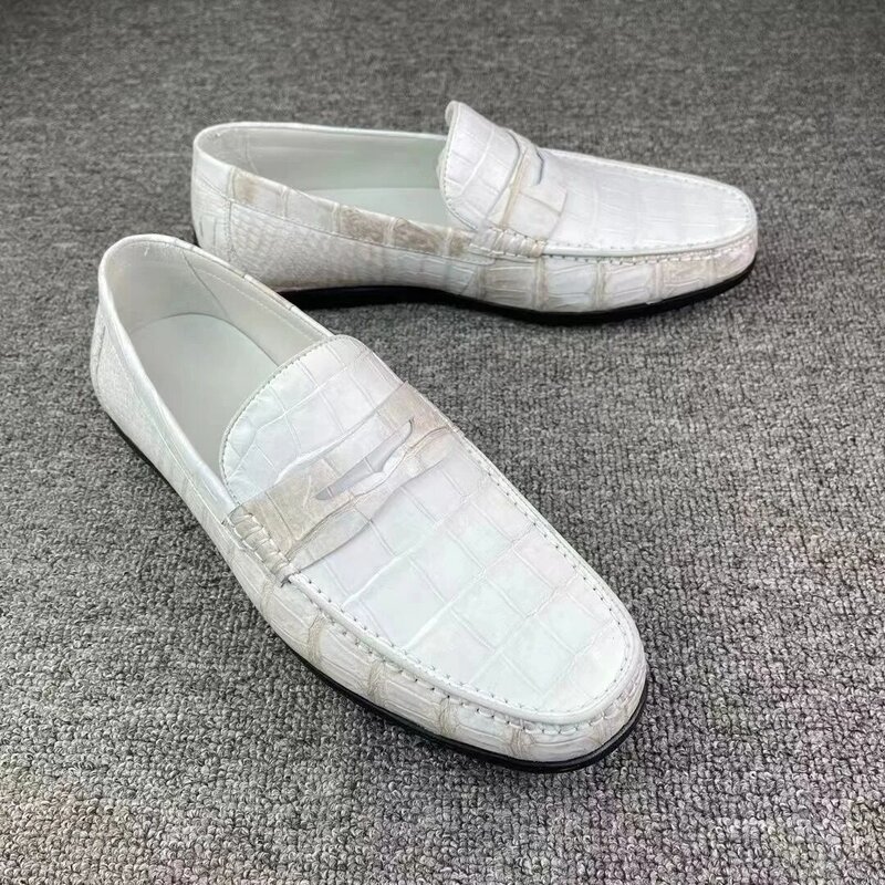 Crocodilo pele couro sapatos casuais para homens, nova chegada, moda, PDD217, 2023
