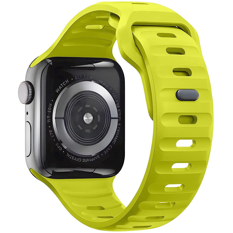 Ремешок для Apple Watch Band 49 мм 44 мм 45 мм 41 мм 40 мм 42 мм 38 мм, мягкий силиконовый спортивный браслет iwatch Serise 8 7 SE 6 5 9 Ultra 49 мм