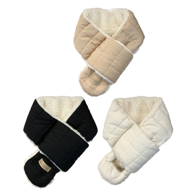 Bufanda cómoda para niños, bufanda Color sólido, bufanda cruzada invierno, bufanda duradera lana cordero, bufanda y