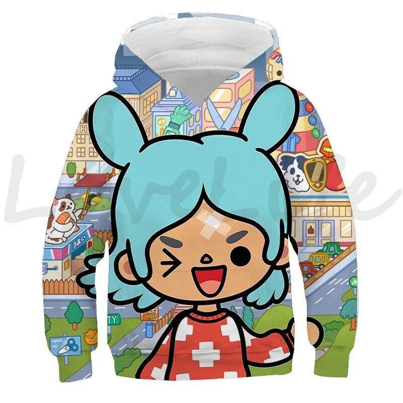 Nowe bluzy z kapturem Toca Life World bluzy z kapturem dla dzieci bluzy z kapturem Casual Harajuku Streetwear bluzy z kapturem dla dzieci Sudadera