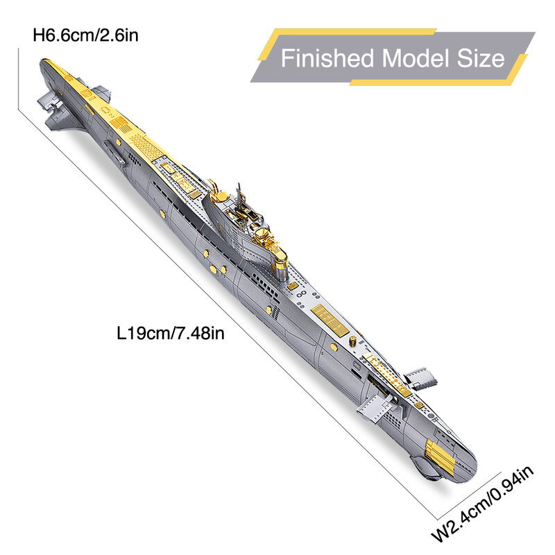 Piececool 3D Metalen Puzzels Diy Submarine Model Building Kits Voor Tieners Beste Geschenken Brain Teaser