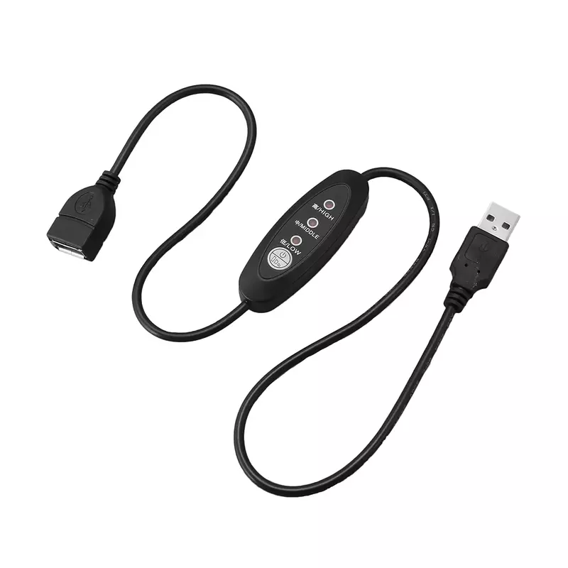 USB 5 V-12 V Pengontrol Suhu Pemanas Termostat 3-speed Adjustable 24 W 600mm