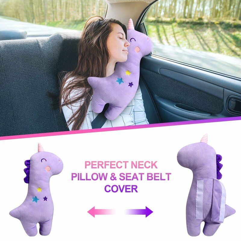 Funda de cinturón de seguridad para niño y muñeca, juego de correas de seguridad para asiento de coche, almohada de felpa cómoda, 1 unidad