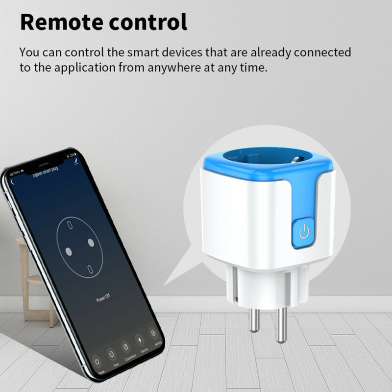 Cerhot 20A Tuya WiFi Plug Smart Socket Adapter Home Alexa Voice Control With Energy Monitering Timer Function Power Outlet Set