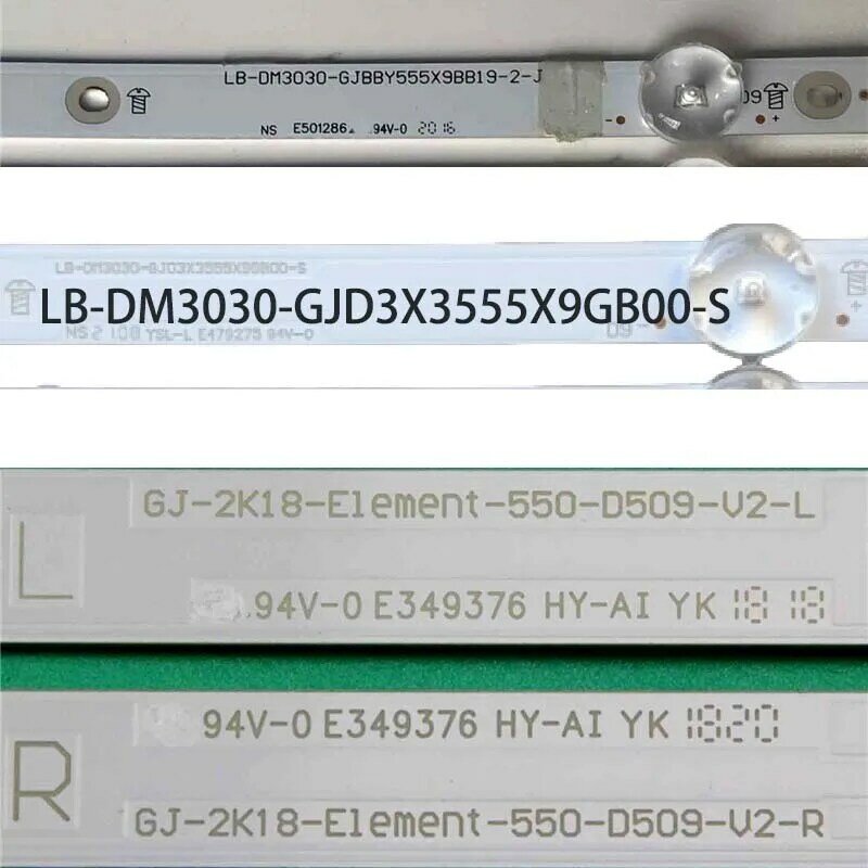 Tiras de luces LED de retroiluminación, barras ELEMENT E4SW5518RKU, LB-DM3030-GJBBY555X9BB19-2-J X GJ-2K18-Element-550-D509-V2-L(R), matriz