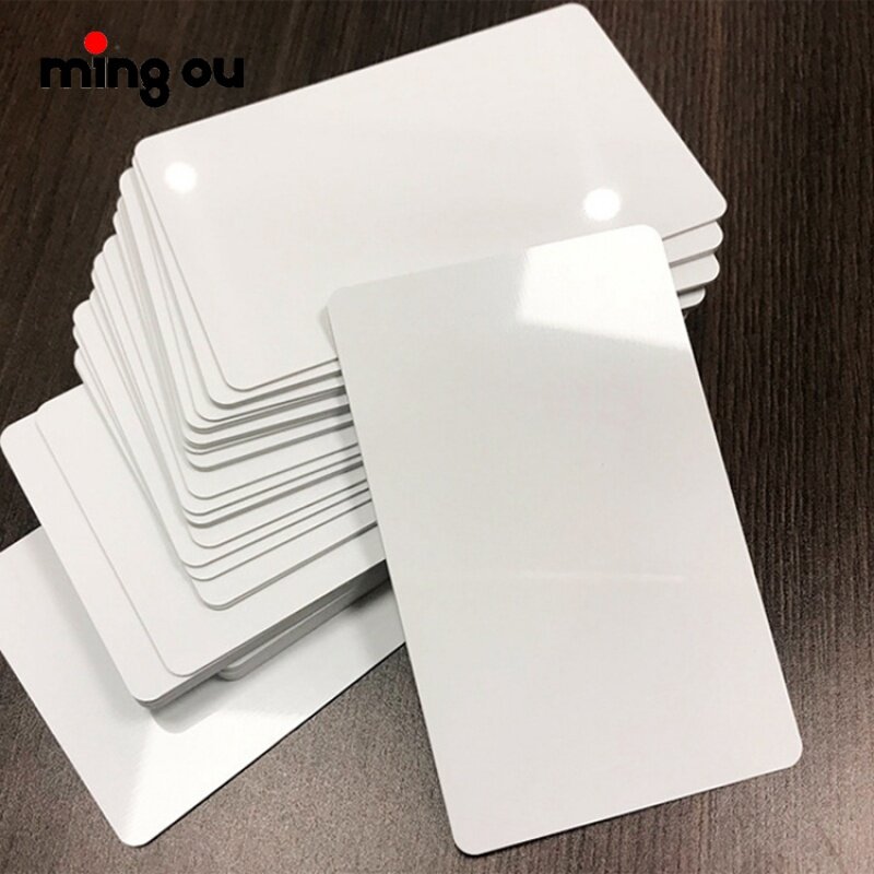 Material branco do cartão do PVC, branco esperto do negócio, sublimação quente da impressão, alta qualidade, 100 PCes um lote