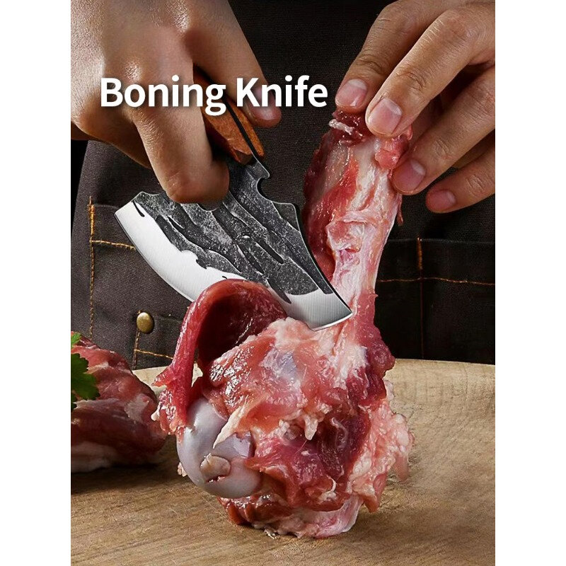 Outdoor Multifuncional Meat Cleaver, Bone Cleaver, Forjar faca, aço inoxidável, faca de cozinha