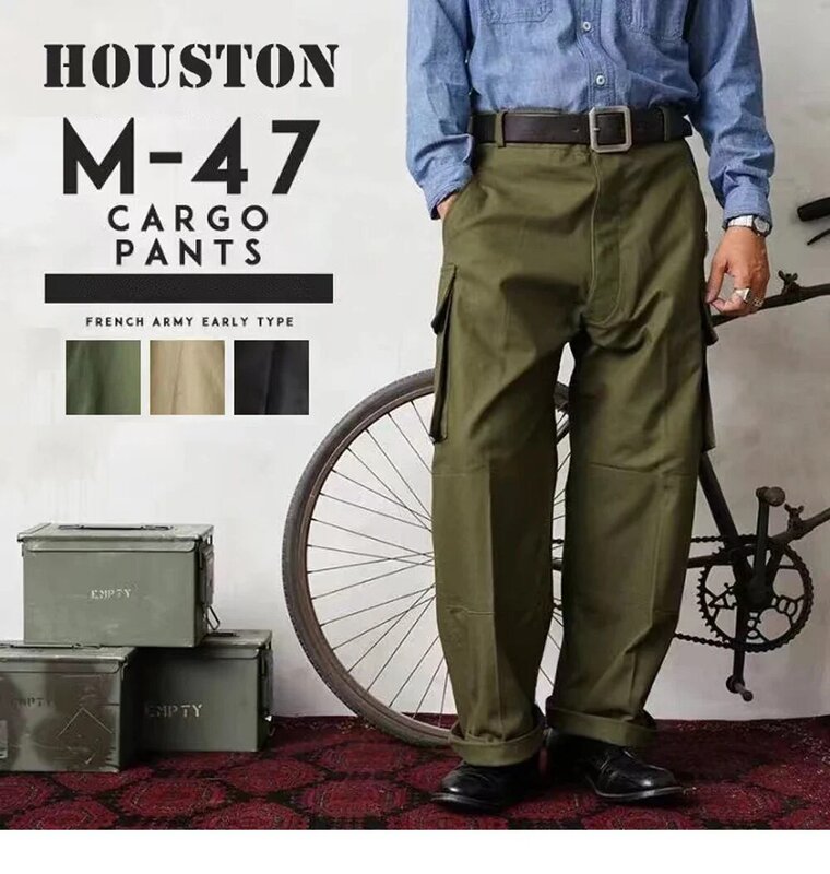 Pantalon cargo taille haute pour homme, pantalon droit, optique HBT, tissu en coton, ajustement adt, camping en plein air, randonnée militaire, fj47