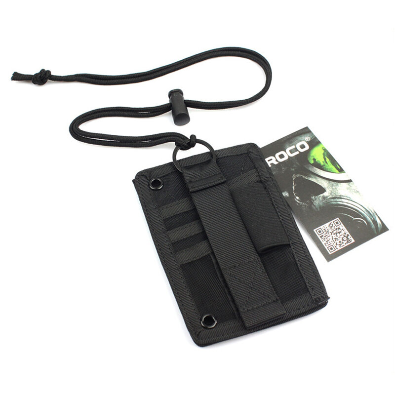 군사 전술 패치 ID 카드홀더 목 배지 펜꽂이 목 랜야드, 열쇠 고리 및 신용 카드 정리 도구