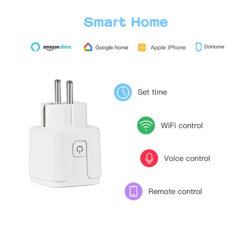 For HomeKit Smart Home Security Protection Smart Wifi Socket EU Plug Siri Voice Control Wall Light Switch HomeKit 16A  Alexa Goo
