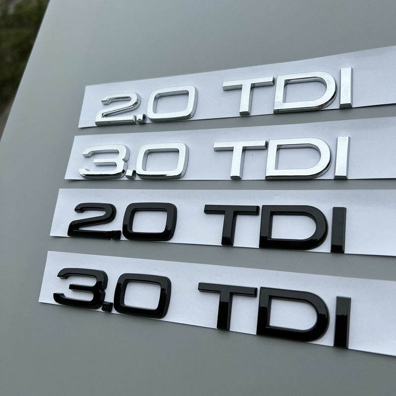 3D ABS Car Rear Trunk Sticker 2.0 2.5 2.7 3.0 4.0 TDI 30 35 40 45 50 55 TDI Emblem For Audi A1 A3 A4 A5 A6 A7 A8 Q2 Q3 Q5 Q7 TT