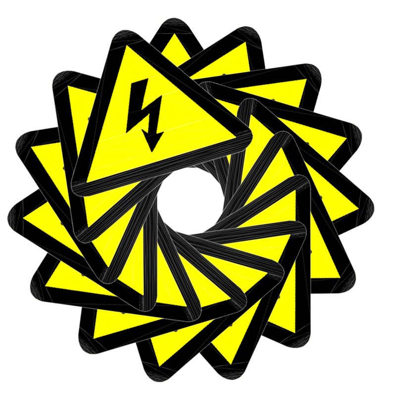 15 buah label stiker tanda peringatan stiker keselamatan listrik guncangan
