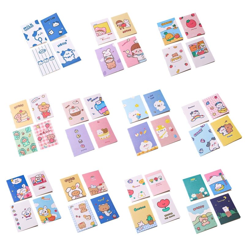 Mini carnet poche dessin animé, bloc-notes doublé pour élèves du primaire, cadeau pour enfant