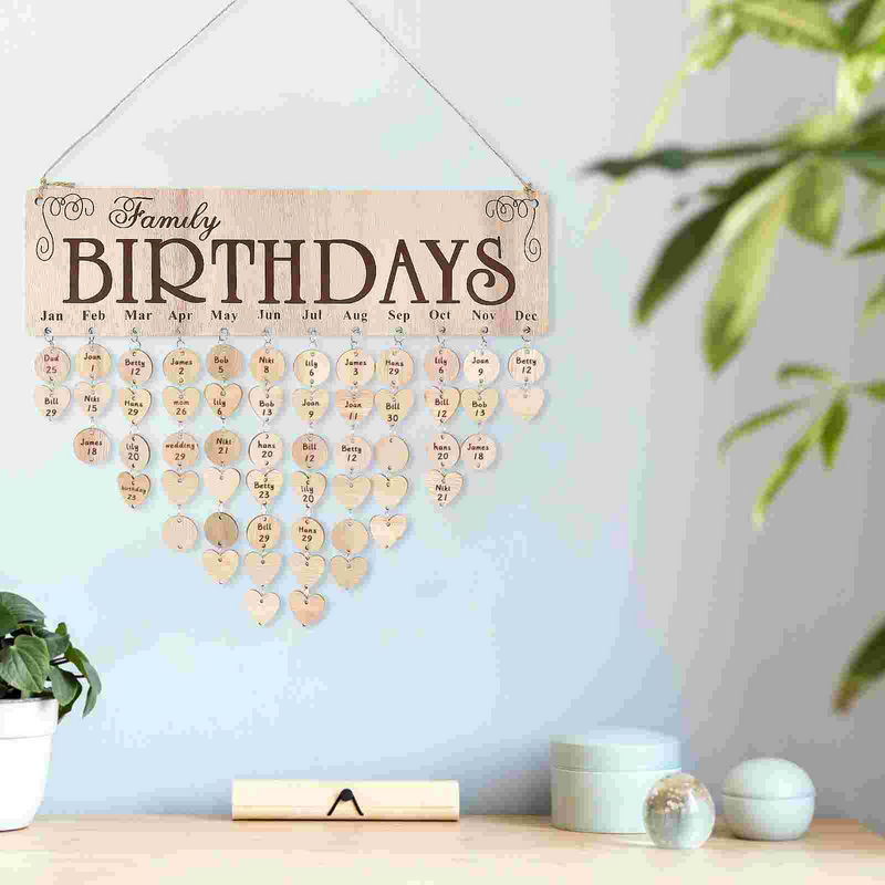 Etiquetas de regalo de recordatorio de pared colgante de tablero familiar de madera para cumpleaños, decoración del hogar, etiquetas, bloque de Adviento para el hogar