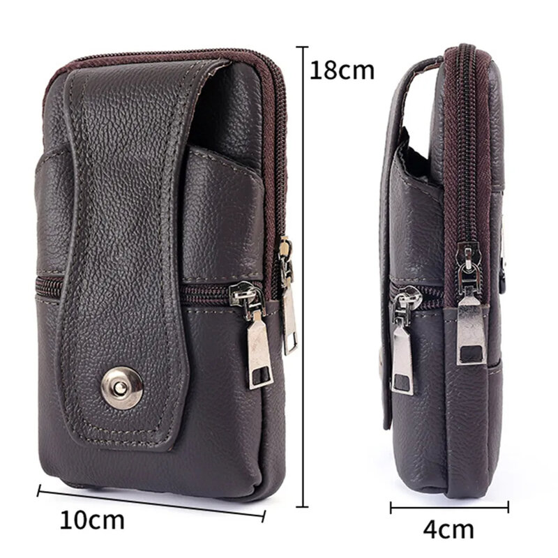 Mode Leder Hüft tasche für Männer-multifunktion ale Hüft tasche Großinhalt Gürtel tasche mehr schicht ige Schnalle Handy tasche